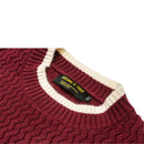 Color-block Crew Neck Sweater Men's Knitted Shirt Top – Grey, Beige & Wine Red | Leisurewear | Japanese Retro Style Prendersons