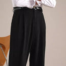 Corduroy Retro Straight High Waist Pairs Of Pleated Trousers Prendersons