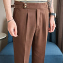 Cotton And Linen Texture Fabric Casual Suit Pants Prendersons