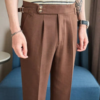 Cotton And Linen Texture Fabric Casual Suit Pants Prendersons