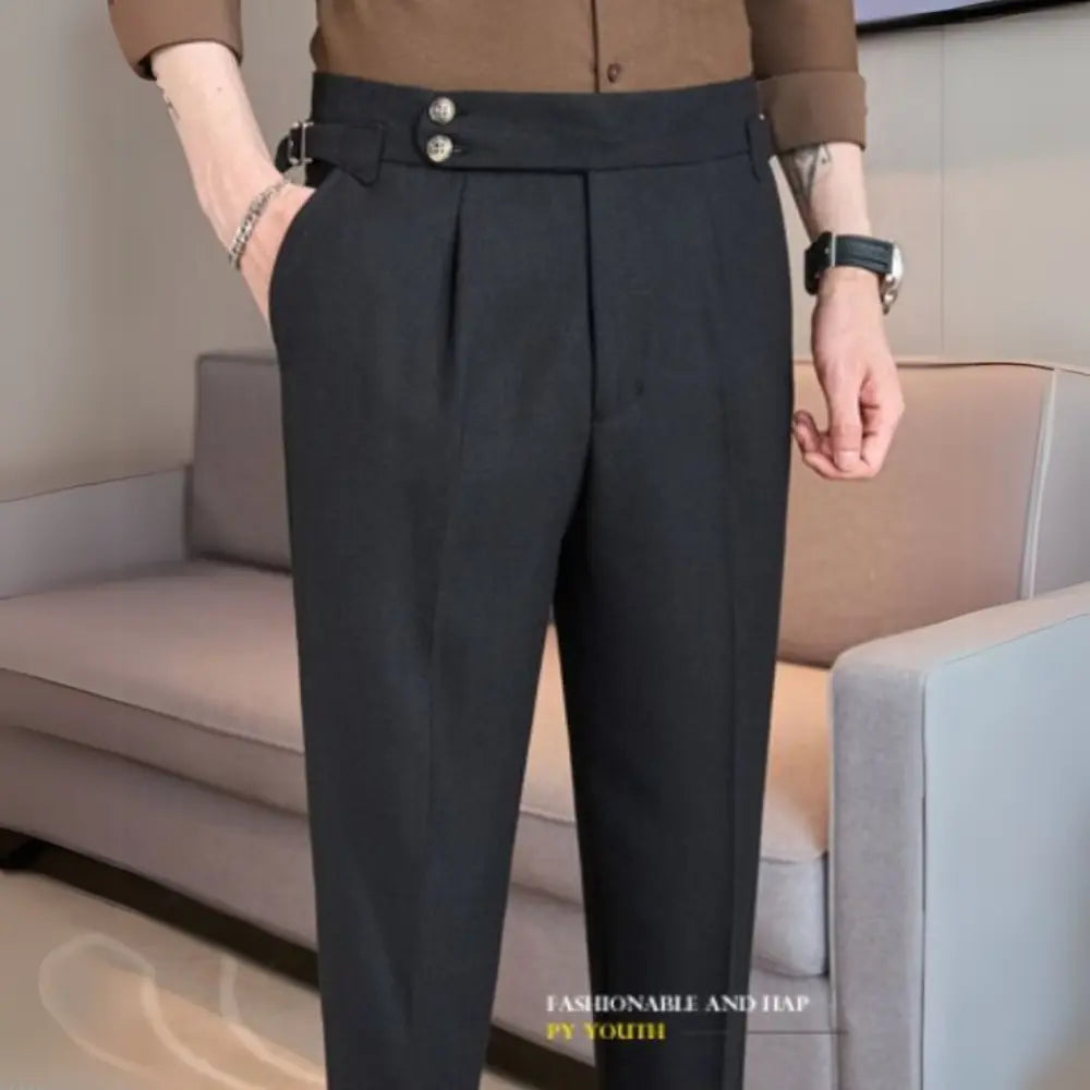 Cotton And Linen Texture Fabric Casual Suit Pants Prendersons