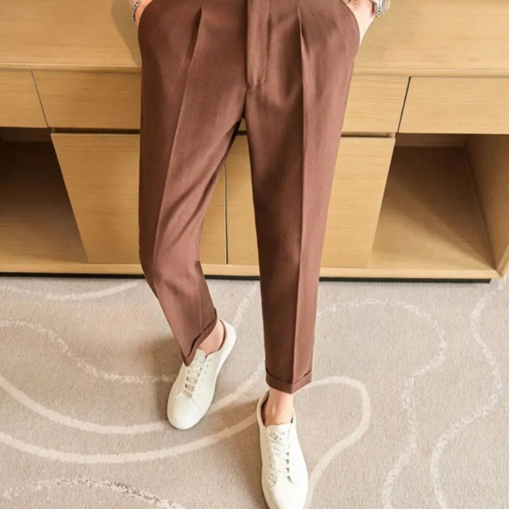 Cotton And Linen Texture Fabric Casual Suit Pants Prendersons