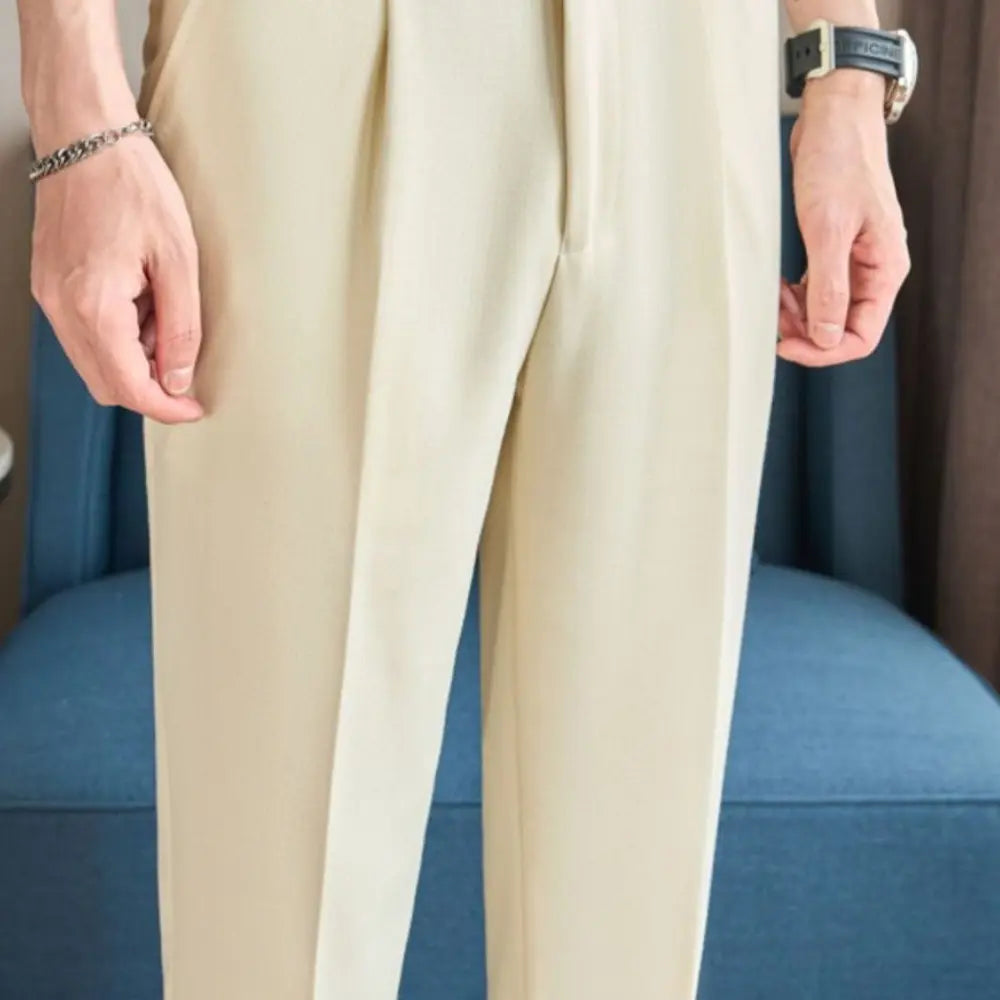 Cotton And Linen Texture Fabric Casual Suit Pants Prendersons