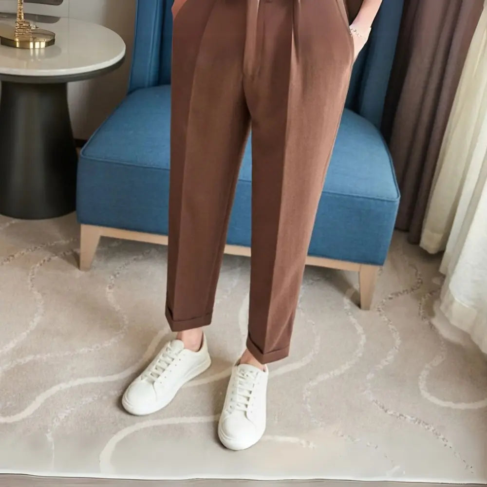 Cotton And Linen Texture Fabric Casual Suit Pants Prendersons