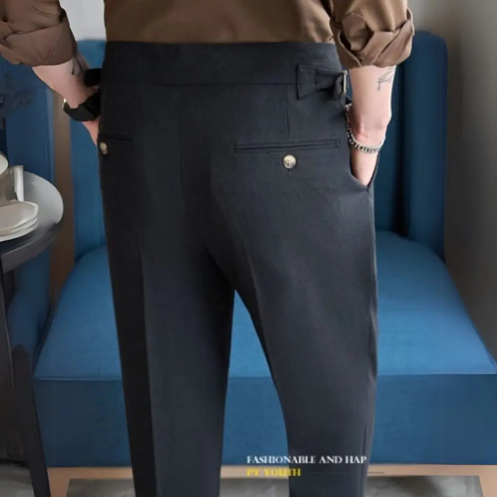 Cotton And Linen Texture Fabric Casual Suit Pants Prendersons