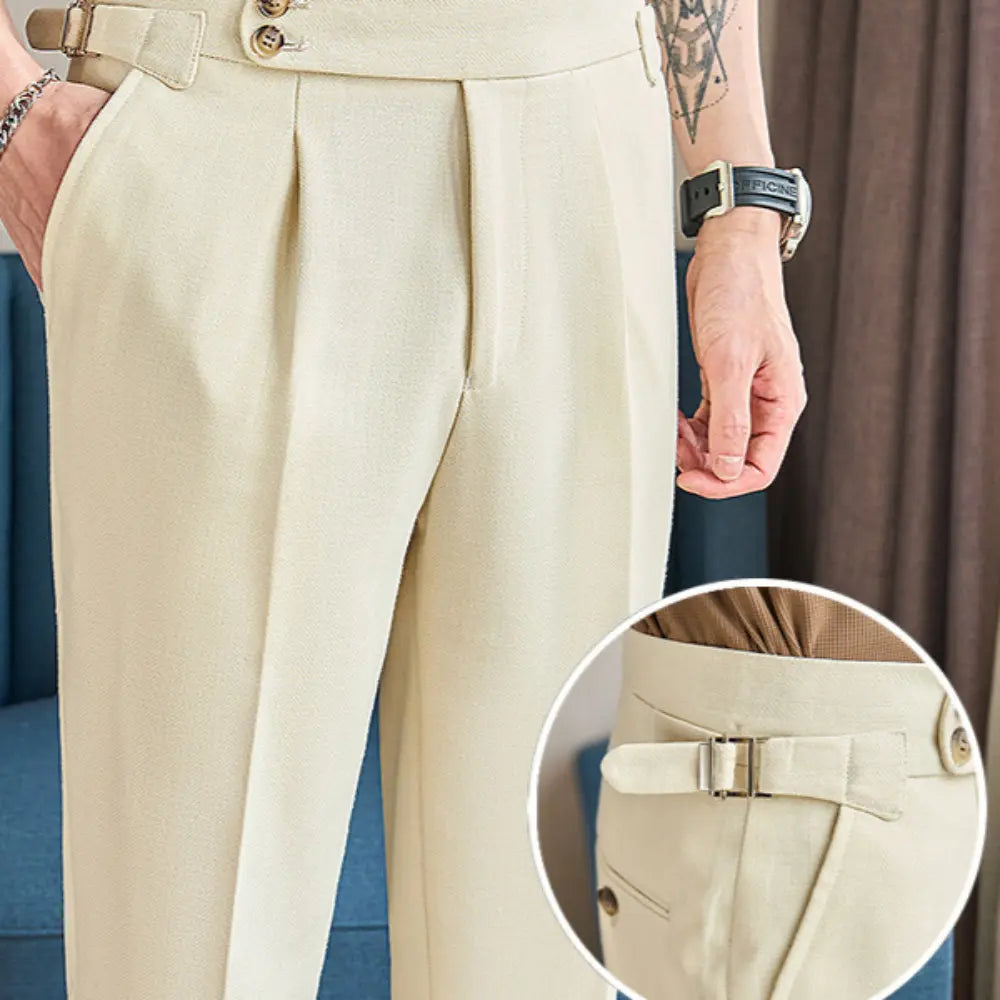 Cotton And Linen Texture Fabric Casual Suit Pants Prendersons