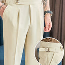 Cotton And Linen Texture Fabric Casual Suit Pants Prendersons