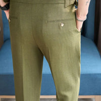 Cotton And Linen Texture Fabric Casual Suit Pants Prendersons