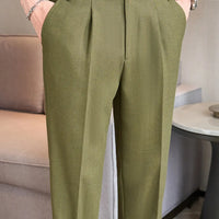 Cotton And Linen Texture Fabric Casual Suit Pants Prendersons