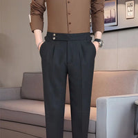 Cotton And Linen Texture Fabric Casual Suit Pants Prendersons