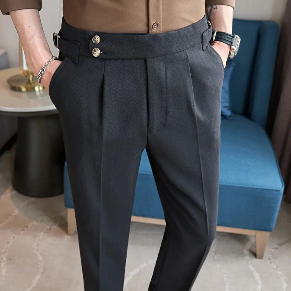 Cotton And Linen Texture Fabric Casual Suit Pants Prendersons