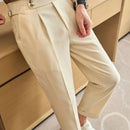 Cotton And Linen Texture Fabric Casual Suit Pants Prendersons