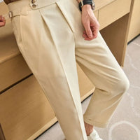 Cotton And Linen Texture Fabric Casual Suit Pants Prendersons