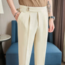 Cotton And Linen Texture Fabric Casual Suit Pants Prendersons
