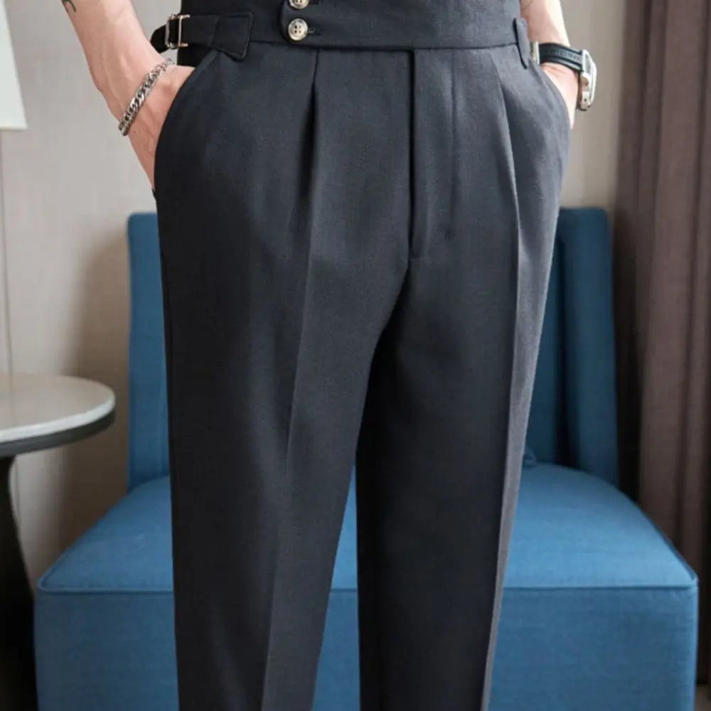 Cotton And Linen Texture Fabric Casual Suit Pants Prendersons