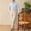 Cotton Seersucker Thin Long-sleeved Shirt One Collar Casual Shirt Prendersons