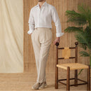 Cotton Seersucker Thin Long-sleeved Shirt One Collar Casual Shirt Prendersons