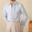 Cotton Seersucker Thin Long-sleeved Shirt One Collar Casual Shirt Prendersons
