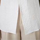 Cotton Seersucker Thin Long-sleeved Shirt One Collar Casual Shirt Prendersons