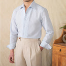 Cotton Seersucker Thin Long-sleeved Shirt One Collar Casual Shirt Prendersons