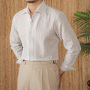 Cotton Seersucker Thin Long-sleeved Shirt One Collar Casual Shirt Prendersons