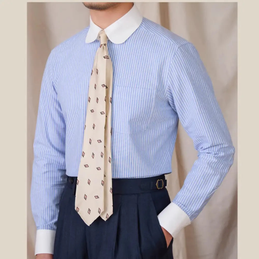 Striped Long Sleeved Cotton Shirts For Men – Blue | Casual & Smart | Fashion City Style