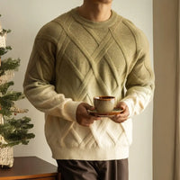 Diamond Lattice Jacquard Gradient Sweater Prendersons