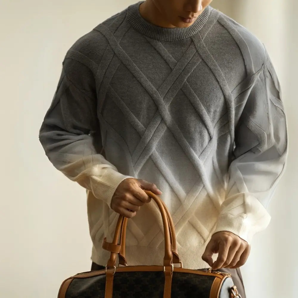 Diamond Lattice Jacquard Gradient Sweater Prendersons