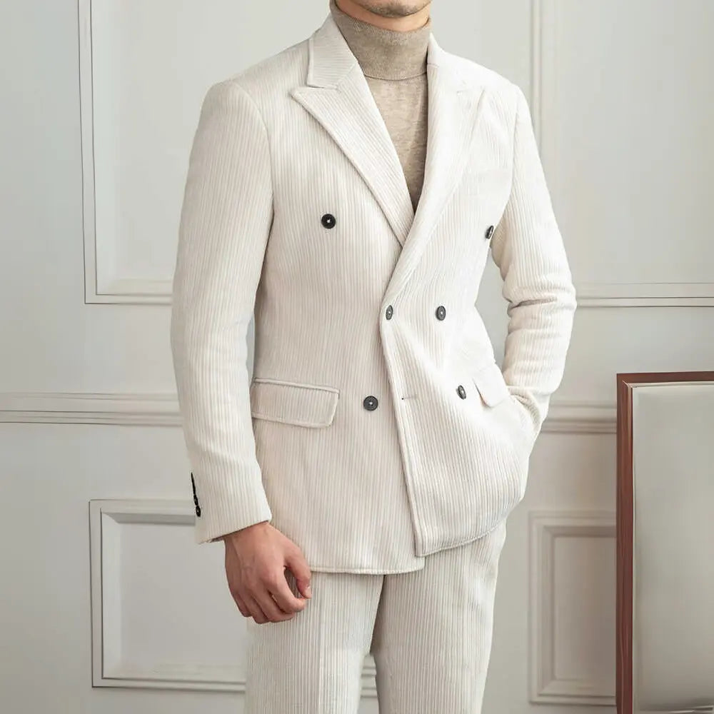 Tailored Mens Double Breasted Suit – Solid Brown | Autumn Layers | Old Money Aesthetic