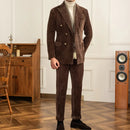 Brown double breasted suit