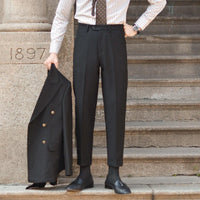 Draping Folding Angle Men's Simplicity Draping Business Slim Fit Suit Pants Prendersons