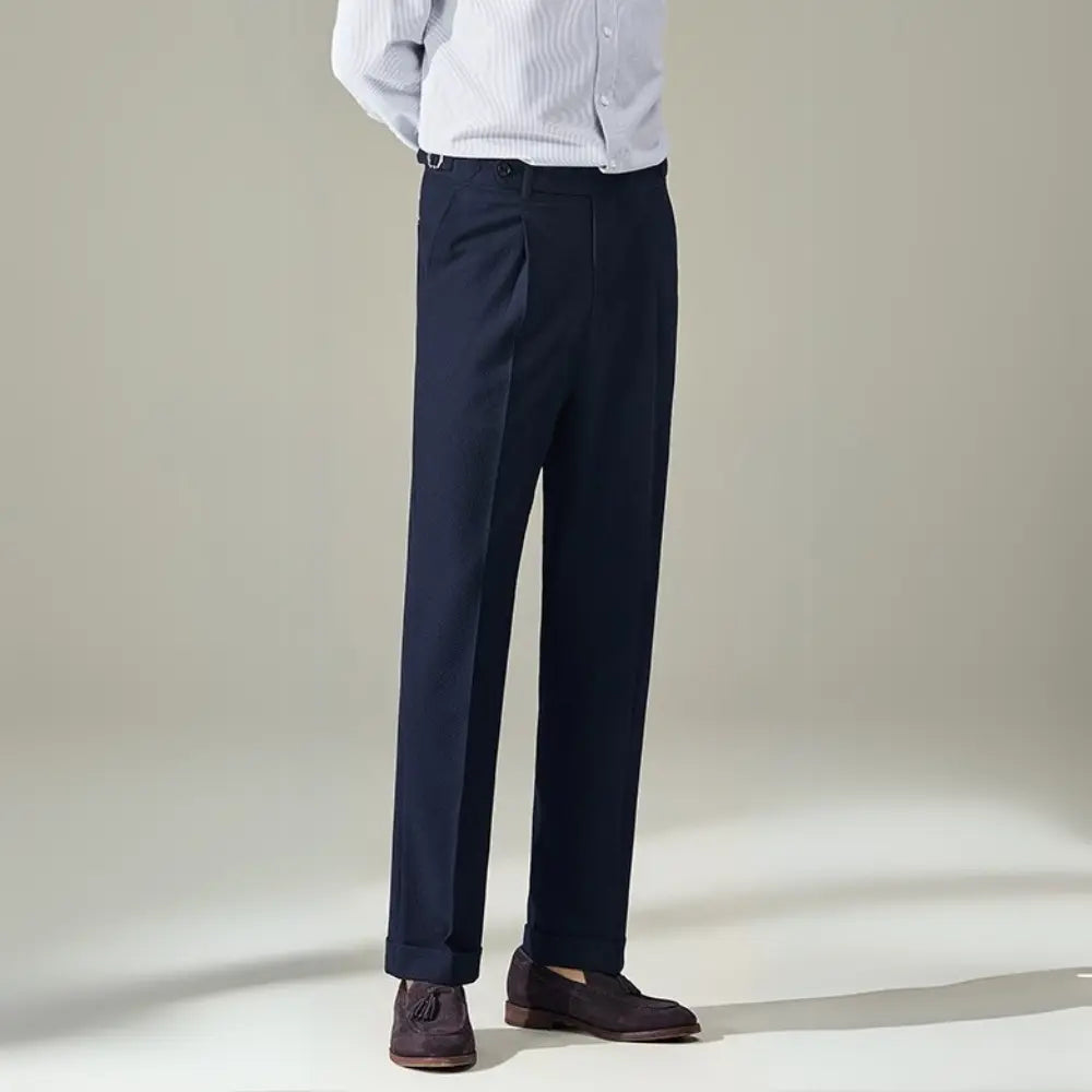 Straight Fit Light Business Mens Baggy Pants – Black, Navy Blue, Brown, Apricot, White | Old Money Menswear Prendersons