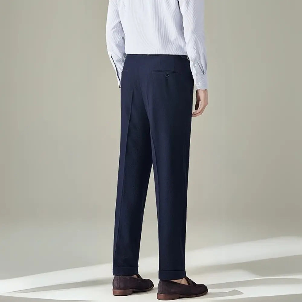 Straight Fit Light Business Mens Baggy Pants – Black, Navy Blue, Brown, Apricot, White | Old Money Menswear Prendersons