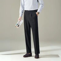 Straight Fit Light Business Mens Baggy Pants – Black, Navy Blue, Brown, Apricot, White | Old Money Menswear Prendersons