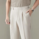 Straight Fit Light Business Mens Baggy Pants – Black, Navy Blue, Brown, Apricot, White | Old Money Menswear Prendersons