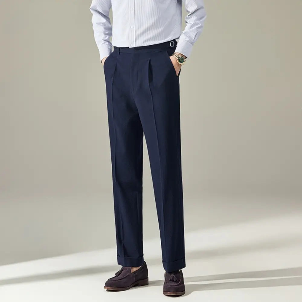 Straight Fit Light Business Mens Baggy Pants – Black, Navy Blue, Brown, Apricot, White | Old Money Menswear Prendersons
