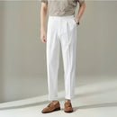 Straight Fit Light Business Mens Baggy Pants – Black, Navy Blue, Brown, Apricot, White | Old Money Menswear Prendersons