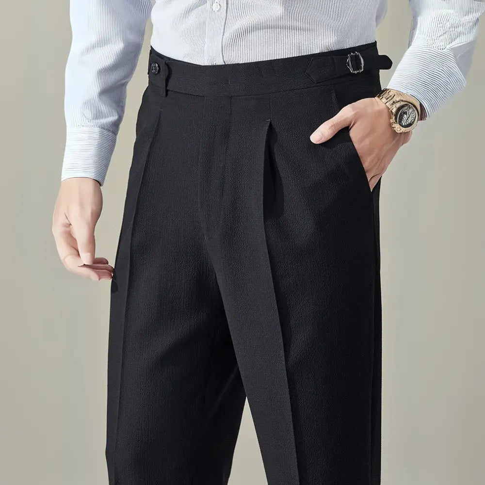 Straight Fit Light Business Mens Baggy Pants – Black, Navy Blue, Brown, Apricot, White | Old Money Menswear Prendersons