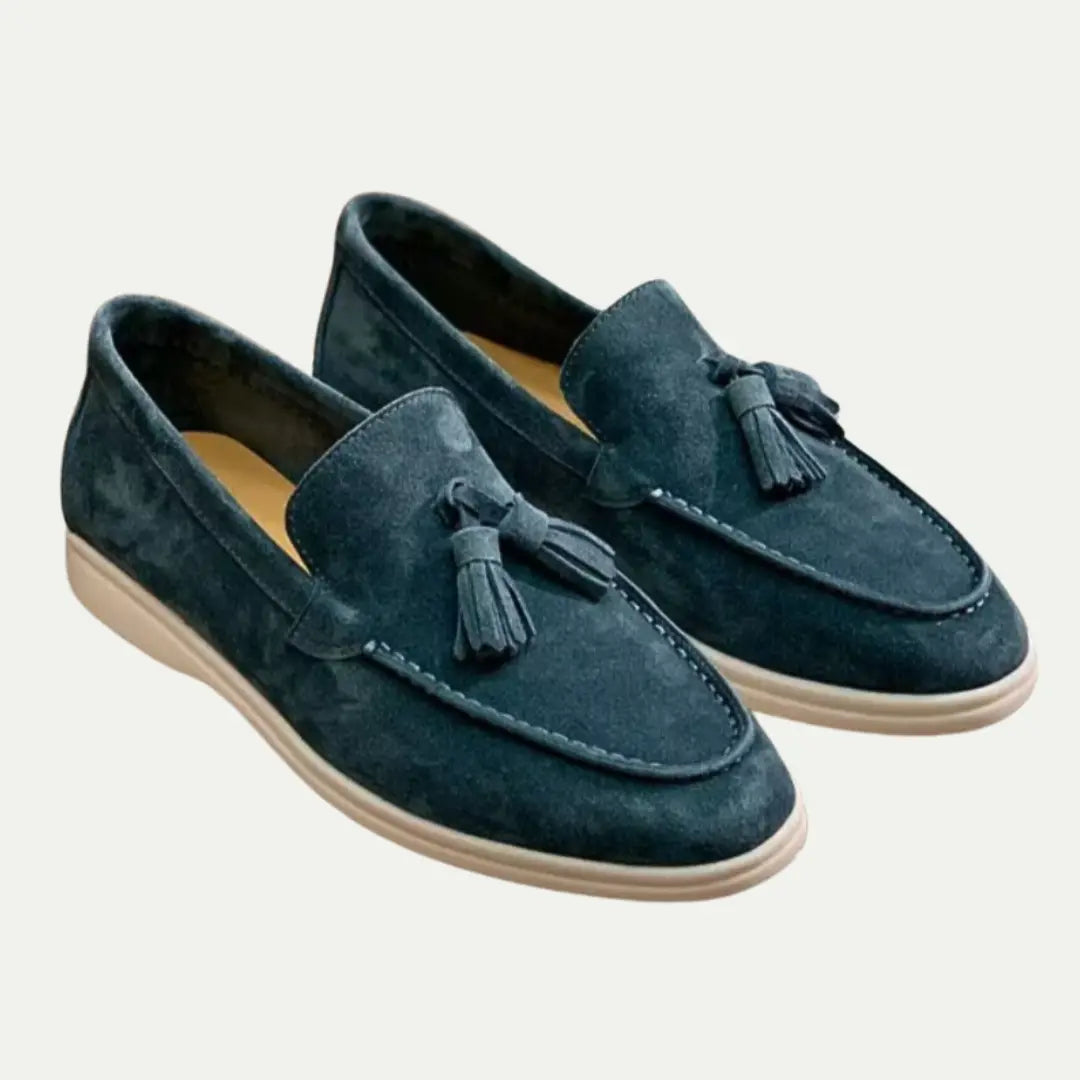 Slim Fit Suede Tassel Loafers – Brown | Casual Chic | Vintage-Inspired Elegance
