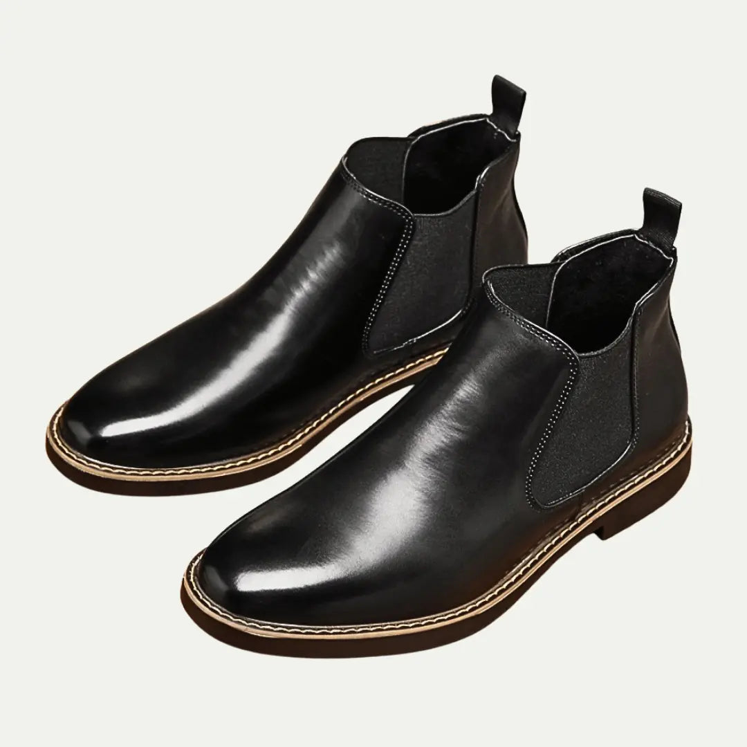 Slim Fit Men's Leather Boots – Black or Brown | Business Formal | Old Money Footwear