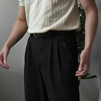 HOT Thread Double Pleated Loose Straight Cargo Casual Suit Pants Prendersons