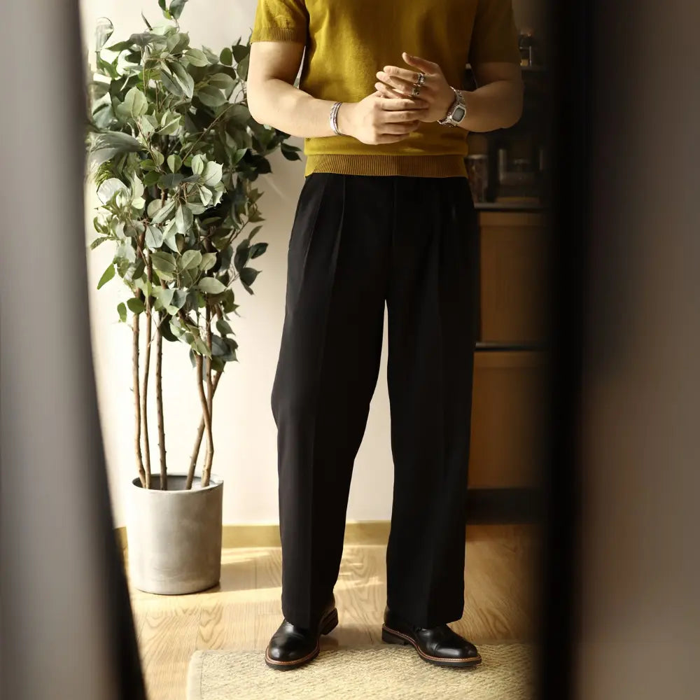HOT Thread Double Pleated Loose Straight Cargo Casual Suit Pants Prendersons