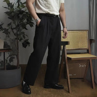 HOT Thread Double Pleated Loose Straight Cargo Casual Suit Pants Prendersons