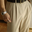 HOT Thread Double Pleated Loose Straight Cargo Casual Suit Pants Prendersons
