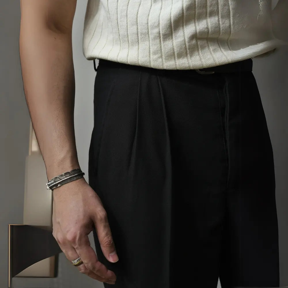HOT Thread Double Pleated Loose Straight Cargo Casual Suit Pants Prendersons