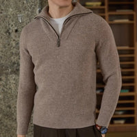 Half-height Zip Turtleneck Sweater Men's Long Sleeve Prendersons