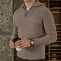 Half-height Zip Turtleneck Sweater Men's Long Sleeve Prendersons
