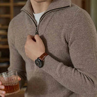 Half-height Zip Turtleneck Sweater Men's Long Sleeve Prendersons