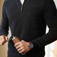 Half-height Zip Turtleneck Sweater Men's Long Sleeve Prendersons
