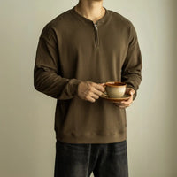 Half Long-sleeve Zipper T-shirt Men's Casual Bottoming Shirt Prendersons